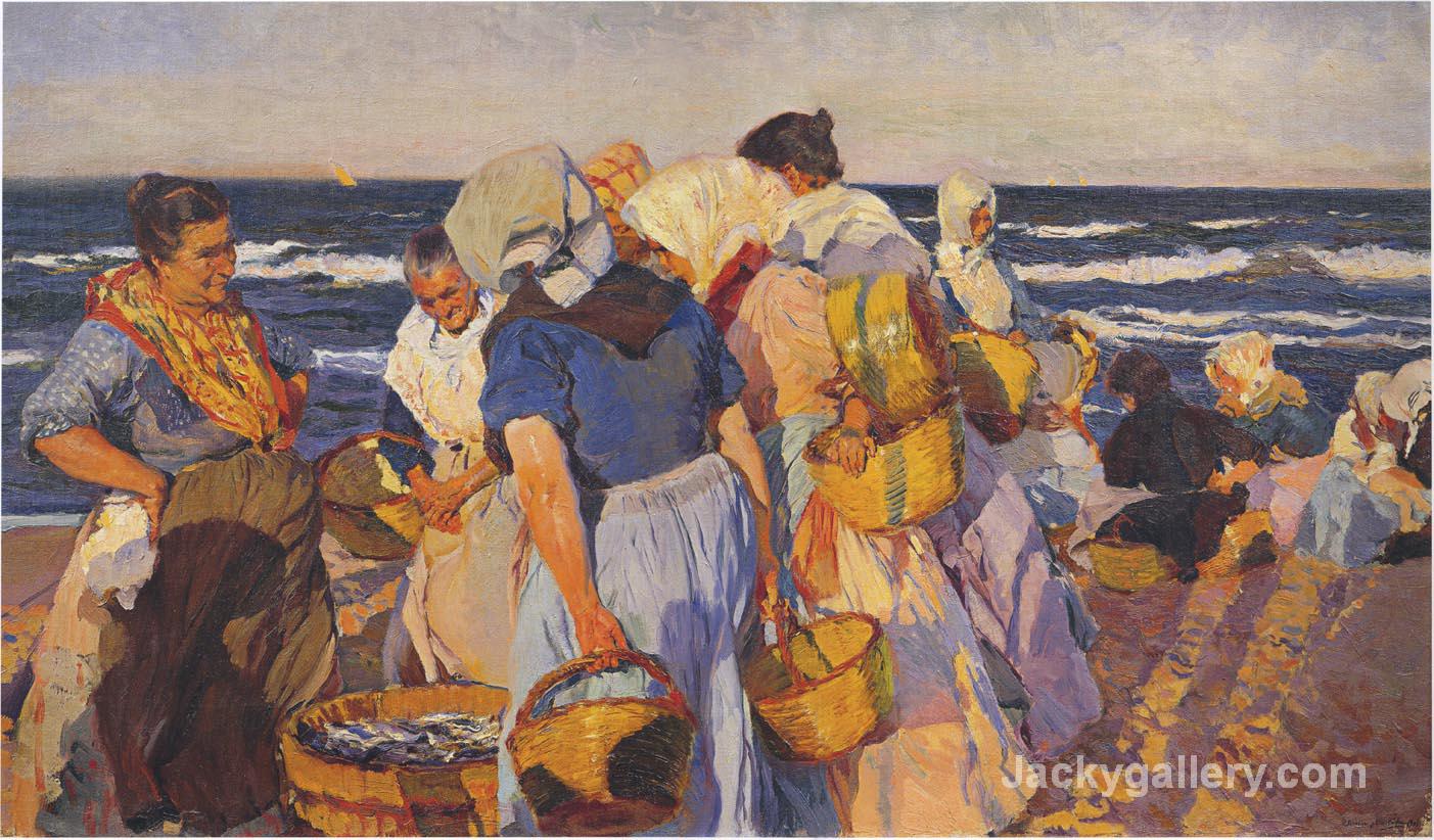 Fisherwomen by Joaquin Sorolla y Bastida paintings reproduction